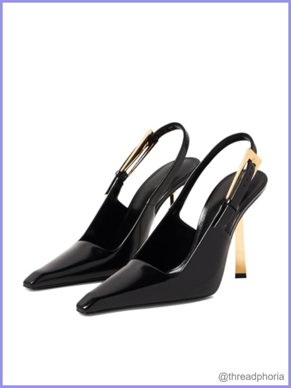 Faux Leather Slingback Stiletto Heels Pointed Toe Dress Pumps